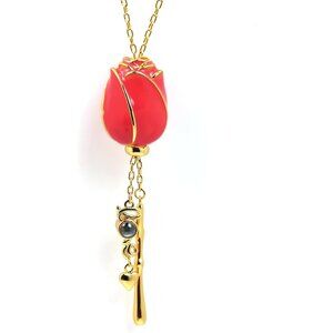 Color Changing Rose Necklaces Sweater Chain Gift for Women,24k Gold Plated Rose